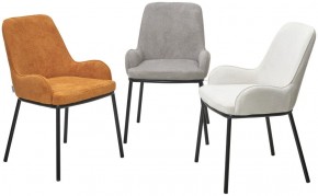 Стул BRIO CATO-01 Белый, фактурная ткань / черный каркас, ®DISAUR в Миассе - miass.mebel24.online | фото 4