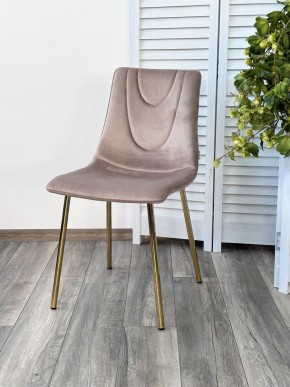 Стул ELLI BLUVEL-40 Бежевый, велюр / золотой каркас М-City в Миассе - miass.mebel24.online | фото 4