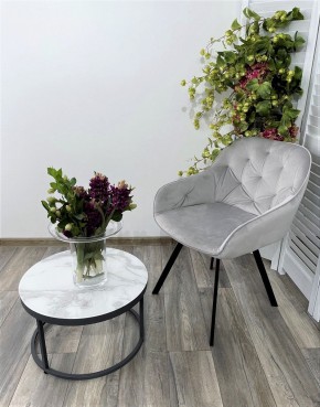 Стул GALE 360 град. поворот. BLUVEL-03 LIGHT GREY, велюр/ черный каркас, М-City в Миассе - miass.mebel24.online | фото 6