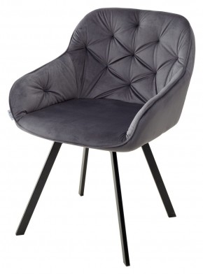Стул GALE 360 град. поворот. BLUVEL-14 GREY, велюр/ черный каркас, М-City в Миассе - miass.mebel24.online | фото 4