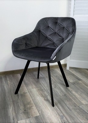 Стул GALE 360 град. поворот. BLUVEL-14 GREY, велюр/ черный каркас, М-City в Миассе - miass.mebel24.online | фото 6