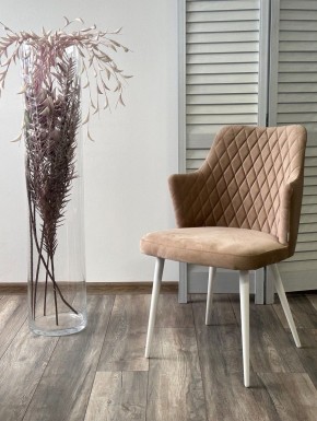 Стул HERMAN 360 град. БЕЖЕВЫЙ #5, велюр / белый каркас М-City в Миассе - miass.mebel24.online | фото 2