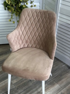 Стул HERMAN 360 град. БЕЖЕВЫЙ #5, велюр / белый каркас М-City в Миассе - miass.mebel24.online | фото 5