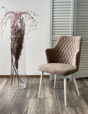 Стул HERMAN 360 град. ЛАТТЕ #25, велюр / белый каркас М-City в Миассе - miass.mebel24.online | фото 2