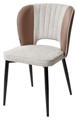 Стул HERMES WZ2042-02 светло-бежевый фактурный велюр/ HK017-31 серо-коричневый PU, М-City в Миассе - miass.mebel24.online | фото 1