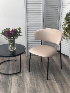 Стул ЛЕОНАРДО H-06 Бежевый, велюр / черный каркас М-City в Миассе - miass.mebel24.online | фото 3