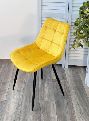 Стул MIAMI G062-20 желтый, велюр / черный каркас М-City в Миассе - miass.mebel24.online | фото 4