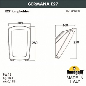 Светильник на штанге Fumagalli Germana 2N1.000.000.AYF1R в Миассе - miass.mebel24.online | фото 3