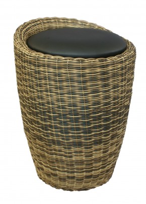 Табурет с местом для хранения LM-1100Rattan, чёрный в Миассе - miass.mebel24.online | фото