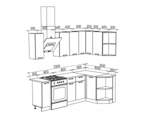 ТЕХНО Кухонный гарнитур угловой 1,7х1,3 м Компоновка №6 в Миассе - miass.mebel24.online | фото 8