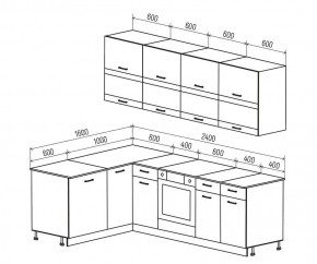 ТЕХНО Кухонный гарнитур угловой 2,4х1,6 м Компоновка №4 в Миассе - miass.mebel24.online | фото 6