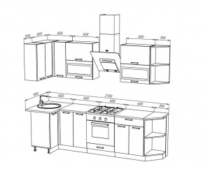 ТЕХНО Кухонный гарнитур угловой 2,7х0,9 м Компоновка №2 в Миассе - miass.mebel24.online | фото 8