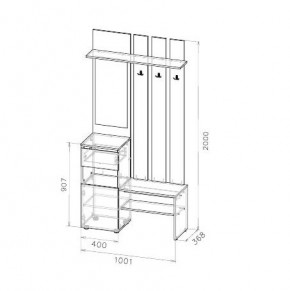 Токио Вешалка с зеркалом в Миассе - miass.mebel24.online | фото 3