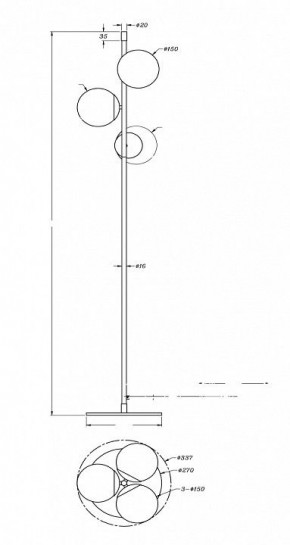 Торшер Maytoni Nostalgia MOD048FL-03G в Миассе - miass.mebel24.online | фото 3