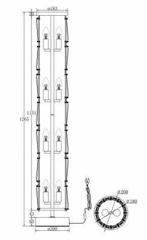 Торшер Maytoni Puntes MOD043FL-08G в Миассе - miass.mebel24.online | фото 3