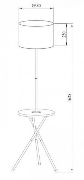 Торшер с полкой Arte Lamp Combo A2070PN-1BK в Миассе - miass.mebel24.online | фото 2