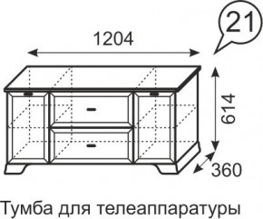 Тумба для телеаппаратуры Венеция 21 бодега в Миассе - miass.mebel24.online | фото 3