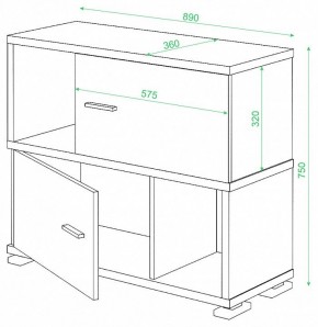 Тумба комбинированная Домино СБ-30/2 в Миассе - miass.mebel24.online | фото 2