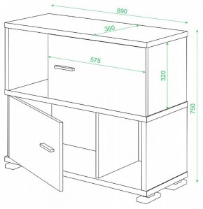 Тумба комбинированная СБ-30/2 в Миассе - miass.mebel24.online | фото 2