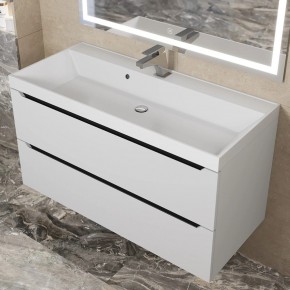 Тумба под раковину Uperwood Tanos 100 см, подвесная, белая/графит в Миассе - miass.mebel24.online | фото 10