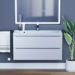 Тумба под раковину Uperwood Tanos 100 см, подвесная, белая матовая в Миассе - miass.mebel24.online | фото