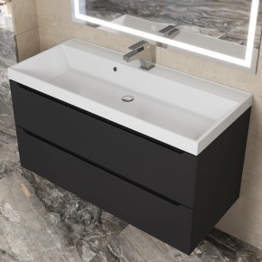 Тумба под раковину Uperwood Tanos 100 см, подвесная, черная матовая в Миассе - miass.mebel24.online | фото