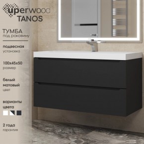 Тумба под раковину Uperwood Tanos 100 см, подвесная, черная матовая в Миассе - miass.mebel24.online | фото 3