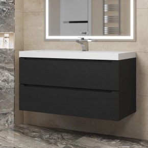 Тумба под раковину Uperwood Tanos 100 см, подвесная, черная матовая в Миассе - miass.mebel24.online | фото 8