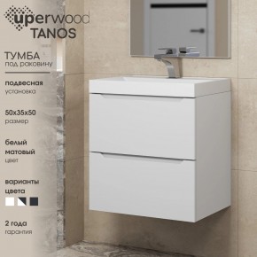 Тумба под раковину Uperwood Tanos 50 см, подвесная, белая матовая в Миассе - miass.mebel24.online | фото 6