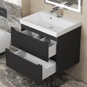 Тумба под раковину Uperwood Tanos 60 см, подвесная, черная матовая в Миассе - miass.mebel24.online | фото 2