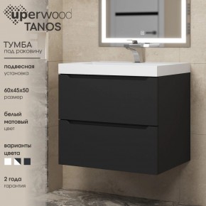 Тумба под раковину Uperwood Tanos 60 см, подвесная, черная матовая в Миассе - miass.mebel24.online | фото 3