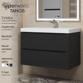 Тумба под раковину Uperwood Tanos 80 см, подвесная, черная матовая в Миассе - miass.mebel24.online | фото 3