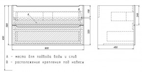 Тумба под раковину Uperwood Tanos 90 см, подвесная, белая матовая в Миассе - miass.mebel24.online | фото 3