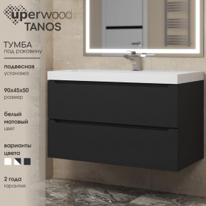 Тумба под раковину Uperwood Tanos 90 см, подвесная, черная матовая в Миассе - miass.mebel24.online | фото 3