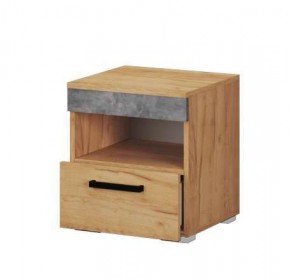Тумба прикроватная Адель дуб крафт золотой/ателье светлое в Миассе - miass.mebel24.online | фото 2
