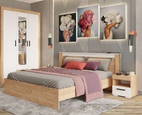 Тумба прикроватная Адель дуб крафт золотой/белый в Миассе - miass.mebel24.online | фото 3
