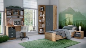 МАРТИНА Тумба прикроватная (Графит/Дуб крафт) в Миассе - miass.mebel24.online | фото 2