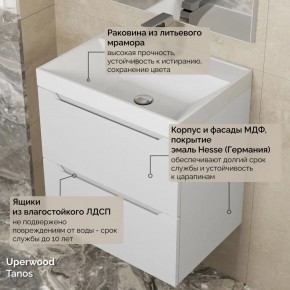 Тумба с раковиной Uperwood Tanos 50 см, подвесная, белая матовая в Миассе - miass.mebel24.online | фото 6