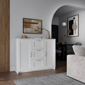 Тумба СИРИУС двухдверная с тремя ящиками, цвет белый в Миассе - miass.mebel24.online | фото 4