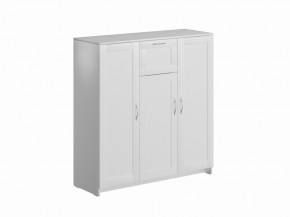 Тумба СИРИУС трехдверная с одним ящиком, цвет белый в Миассе - miass.mebel24.online | фото
