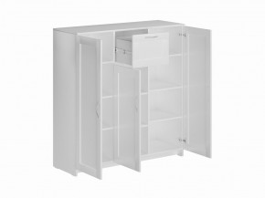 Тумба СИРИУС трехдверная с одним ящиком, цвет белый в Миассе - miass.mebel24.online | фото 2