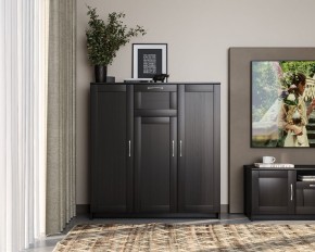 Тумба СИРИУС трехдверная с одним ящиком, цвет Дуб Венге в Миассе - miass.mebel24.online | фото 4