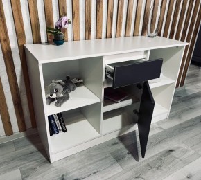 Тумба ТВ малая Парус (Белый/Графит) в Миассе - miass.mebel24.online | фото 2