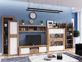 ТЕРРА Тумба Тв (Белый глянец/дуб сонома) в Миассе - miass.mebel24.online | фото 2