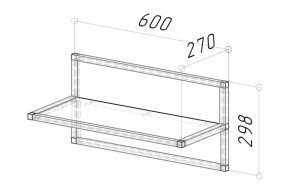 Вешалка Грань 2 600 (Дуб Грей) в Миассе - miass.mebel24.online | фото 2