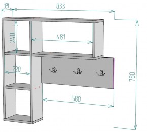 Вешалка настенная для одежды V28 в Миассе - miass.mebel24.online | фото 2