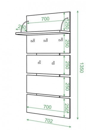 Вешалка настенная Домино нельсон СТ-50 в Миассе - miass.mebel24.online | фото 2